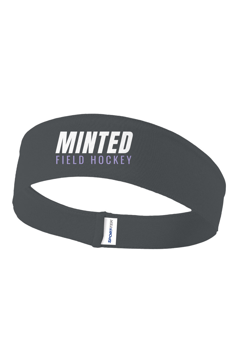 Grey headband with 'Minted Field Hockey' text on a white background