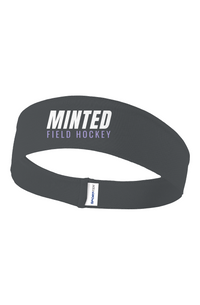 Grey headband with 'Minted Field Hockey' text on a white background
