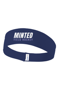 Navy headband with 'Minted Field Hockey' text on a white background