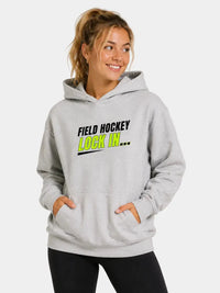 Field hockey player wearing Field Hockey Lock In Heavyweight Hoodie 